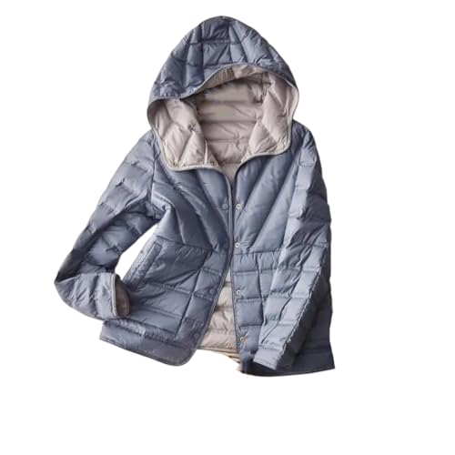 Chic and Cozy: Women's Lightweight Blue Hooded Down Jacket for Effortless Style and Comfort