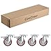 4 Inch Caster Wheels, Set of 4, Heavy Duty Casters Load 2400lbs with Brakes & Top Plate, 360-degree Swivel Casters for Furniture and Workbench Cart (Free Hardware Kit)