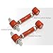 AJP Distributors Rear Suspension Control Arms Red Adjustable Camber Kit + Bushings Compatible/Replacement For Integra Civic Del Sol CRX 1988 1989 1990 1991 1992 1993 1994 1995 1996 1997 1998 1999 2000