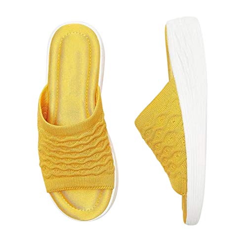 Pillow Slides Slippers,SmallYin Non-Slip Quick Drying Open Toe Sole Sandals, Massage Foam Shower Bathroom Home Floor Thick Sole Quick Drying Sandals, Soft Home Slippers for Women and Men EVA Platform