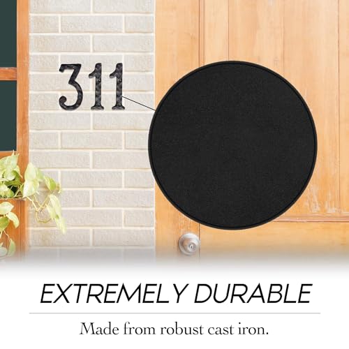 NACH JS-RN4-7 Rustic Cast Iron House Numbers, 4 Inch, Black