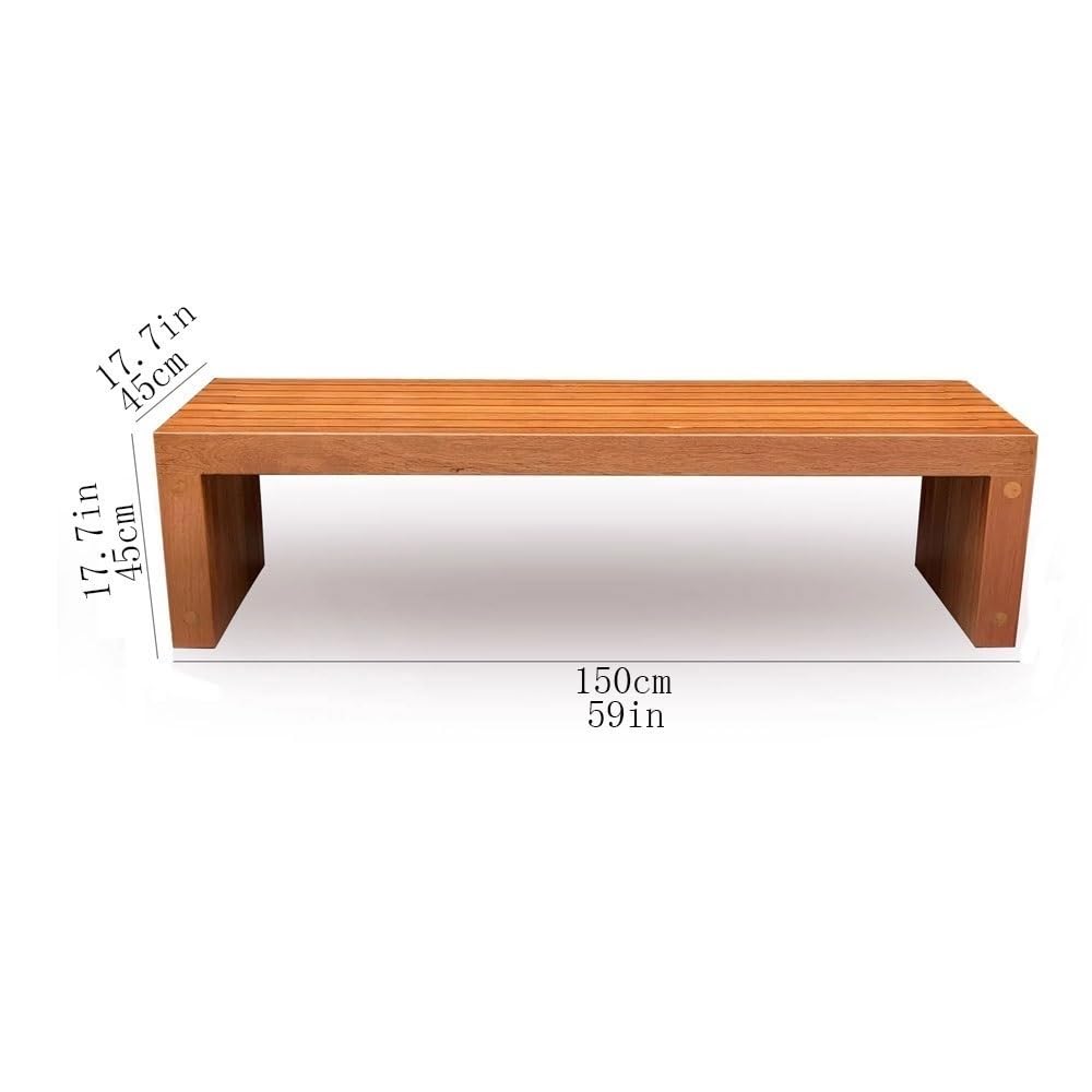 Banco del Parque Banco sin Respaldo for Exteriores, Silla de jardín Madera, for Porche, Patio, Asiento
