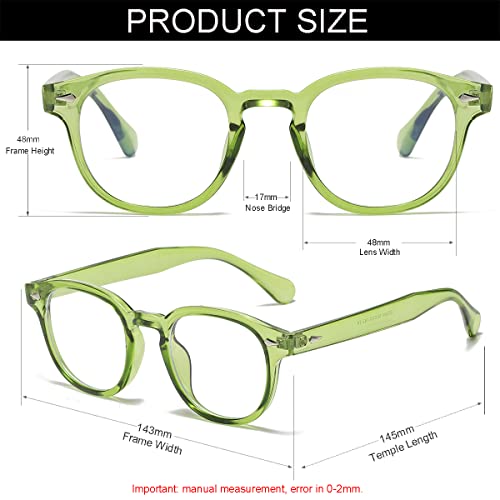 Image of Retro Round Blue Light Blocking Glasses for Men Women, Vintage Frame Non-prescription Computer Reading Eyeglasses