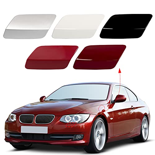 CZShiYue Front Bumper Headlight Washer Nozzle Cover Cap Fit for BMW E92 E93 328i 335I 335IS Coupe Convertible 2011 2012 2013 61677253393 61677253394 (Black, Right Passenger Side)