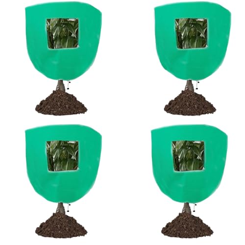 CMINGJ 植物霜保護カバー、39.44 x 39.38インチ、4パック、ジッパー付き冬ツリーブランケット(グリーン(幅39.25インチ x 高さ39.4インチ) (4パック)