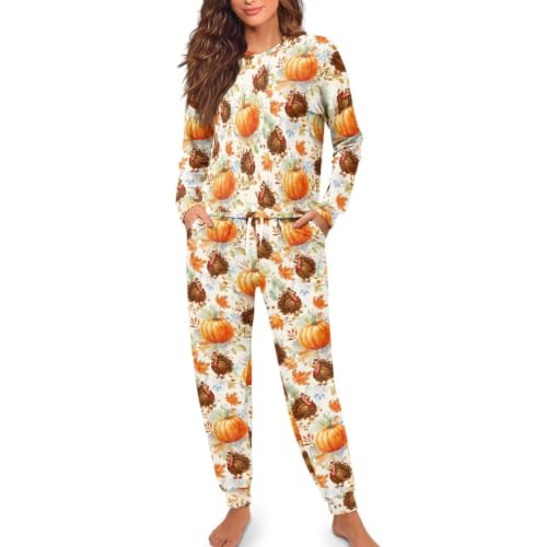 Image of Womens Lounge Set Long Sleeve Soft Pajama Sets