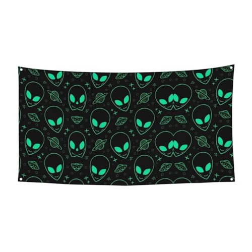 Cartel de fondo de eventos de alienígenas, colgante de bandera,