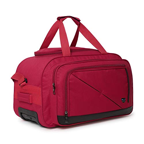 Image of Dejan Bags Duffle Trolley Bag | Luggage Bag with Wheels and Handle - (20 Inch | 52 cm) (Red)