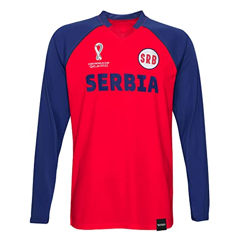 Outerstuff Youth & Kids FIFA World Cup Classic Third Short Sleeve Jersey, Red-Royal, Youth Large-14/16