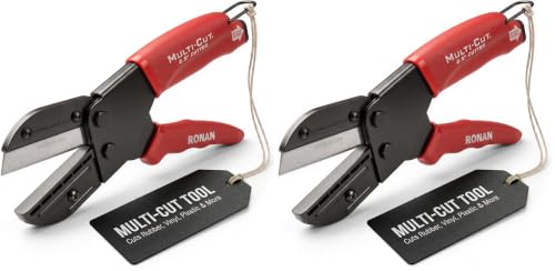 Image of Ronan Multi-Cut Industrial Cutter - Heavy-Duty Blade for Plastic, Rubber, Wood, Leather & More - Replaceable Blades, Safety Lock, Ergonomic Grip, 3 Extra Blades Included (Pack of 2)