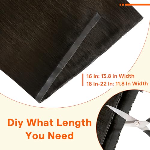 Image of Full Shine Butterfly Weft Hair Extensions Human Hair 20 Inch 50G Dark Brown | Natural Fullness Boost, Invisible PU Hole OVO Weft, Seamless Micro Beads, Human Hair Feel, Daily Volume Blend Solution