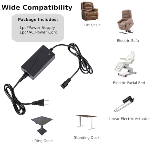 universal power recliner power supply 29v 2a 2 pin acdc switching power supply adapter for electric reclinercouchlift chairstanding desk