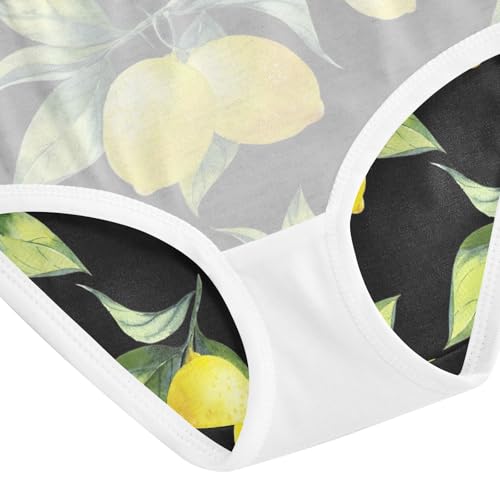 Lemons Black Cotton Toddler Underwear, Girls' Underwear, 2T–8 Years4