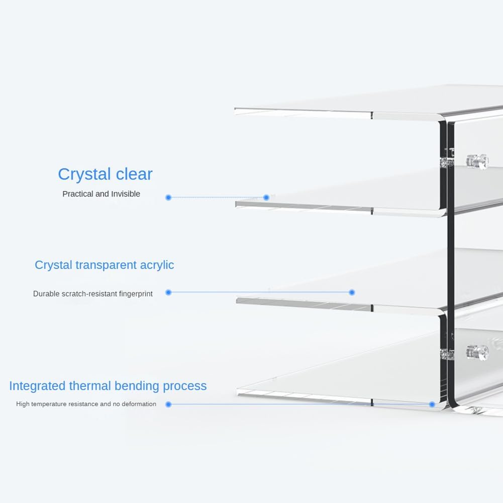Keyboard Display Stand Keyboard Mouse Storage Rack Acrylic 3 Tier Stand Frame Keyboard Display Stand Holder Stand for Exhibition Black