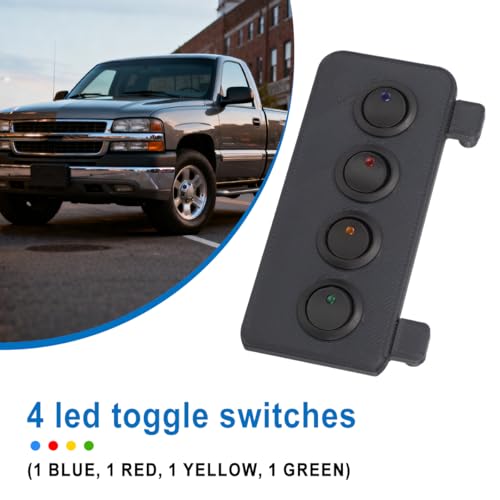 Panneau d'interrupteur pour Chevrolet Silverado pour fixer 4 boutons sans percer