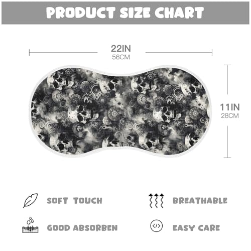 Muslin Burp Cloth for Baby 2PCS Abstract Skulls Gray Super Absorbent Burping Cloths, Bibs for Newborn Boys Girls4