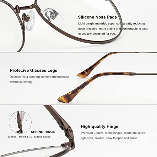 Image of Aviator Reading Glasses for men and Women Blue Light Blocking Lens Spring Temple
