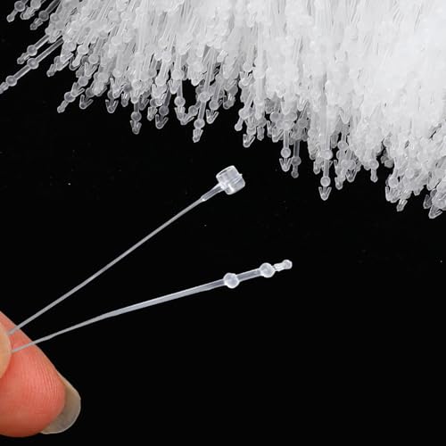 1000 Stücke Preisschilder Anhänger Fäden Sicherheitsfäden für Etiketten Transparent Loop Pins 90 mm Loop Lock für Preisschilder Etiketten, Preisauszeichner, Kleidung, Schuhe (runder Kopf)