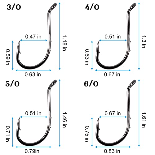 Octopus Köderhalter Angelhaken Octopus Kreis Haken J Haken Widerhaken Köder halten Offset Haken Extra Scharf für… – Bild 8