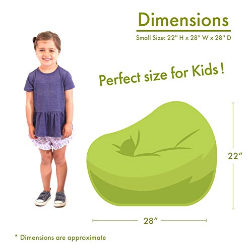 Majestic Home Goods Classic Bean Bag Chair - Large Polka Dots Giant Classic Bean Bags for Small Adults and Kids (28 x 28 x 22 Inches) (Black) - Thumbnail 2