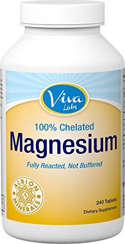 Viva Labs Magnesium Bisglycinate Chelate: Highest Level of Absorption, 200mg Elemental Magnesium per Serving, 240 Tablets by Viva Labs