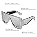 GFUIARA Trendy Anagram Mask Sunglasses for Women Men Oversized Flat Top Fashion Shield Sun Glasses UV Protection Sunnies