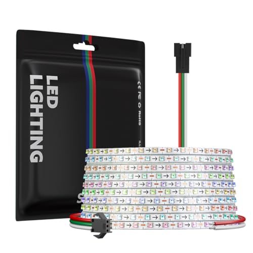 Image of SEZO WS2812B IC RGB LED Strip 160 Pixels /m 2.7mm Width Ultra Narrow Individually Addressable RGB Light 0807SMD Dream Full Color Flexible Tape 16.4ft IP30 DC5V(No Adapter or Controller)
