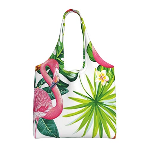 Sac d'épicerie pour voyage en toile robuste noire Debou flamant