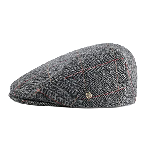 Image of VOBOOM Men's Herringbone Flat Ivy Newsboy Hat Wool Blend Gatsby Cabbie Cap