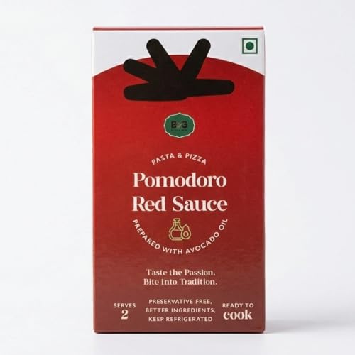 Image of Black & Green Pomodoro Red Sauce 200g, Made with Premium Avocado Oil, Fresh Tomatoes, Italian Herbs, No Preservatives, Ready-to-Cook, Ideal for Pasta, Pizza, Sandwiches, Gourmet Italian Cooking