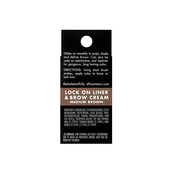 e.l.f. Lock On Liner And Brow Cream Sculpts and Defines Eyebrows Medium Brown 0.19 Oz (5.5g)