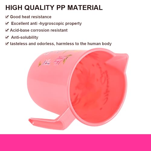Image of Kuber Industries Bathroom Mugs Set of 24 | Plastic Mug for Bathroom | Water Mug | Bathing Mug | Flower Print | 500 ML | Pink