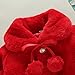 Covvoliy Toddler Baby Girl Winter Fur Coat Jacket Warm Cardigan Cloak Snowsuit Outerwear Clothes (Red, 6-12 Months)