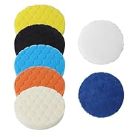 7 Stück Polierpad Klett Set,Waben polierschwamm, polierpads 150mm,Polierpasse Wachsen Set,Für le polissage Autos, Motorräder, Boote, Glas, Stein, Holzböden, Keramik usw
