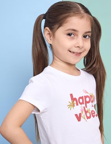 Image of Amazon Brand - Symbol Girls 100% Cotton Graphic Printed Half Sleeves Regular fit T-Shirt