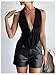 QJQ Women's Sexy Backless Open Back Tops Halter Deep V Neck Sleeveless Vest Tank Tops Going Out Party Clubwear Black Medium