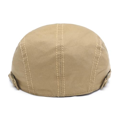 Image of ZLYC Men Cotton Flat Cap Summer Scally Ivy Gatsby Newsboy Beret Driver Cabbie Hunting Hat