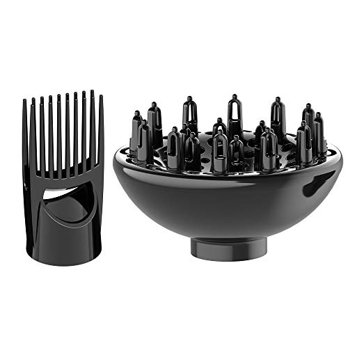 Berta 1875W Hair Dryer, Professional Nano Ionic Blow Dryer with Nozzle, Fast Dry Low Noise Hair Blow Dryer for Men (Black)