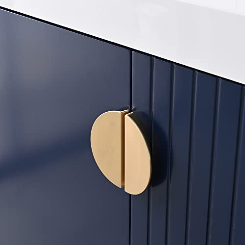 Floating & Wall Mounted Bathroom Vanity Set With Acrylic Sink (Navy Blue, 24" W/Sink) #TOP4