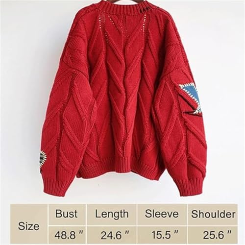 Women's Cute Knit Cardigan,V Neck Button Down Sweater Coat Outwear,Open Front Embroidered Long Sleeve Sweater with Pockets2