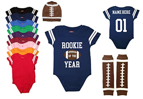 Boys Rookie Of The Year Birthday Football Jersey Bodysuit Outfit Set2