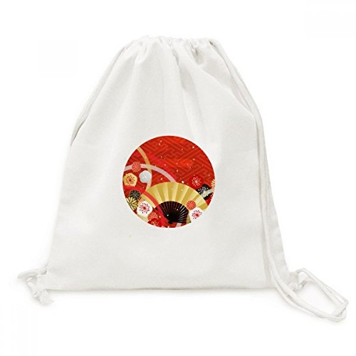 Sac à dos en toile à cordon de serrage pour voyage et sac de sport au motif géométrique