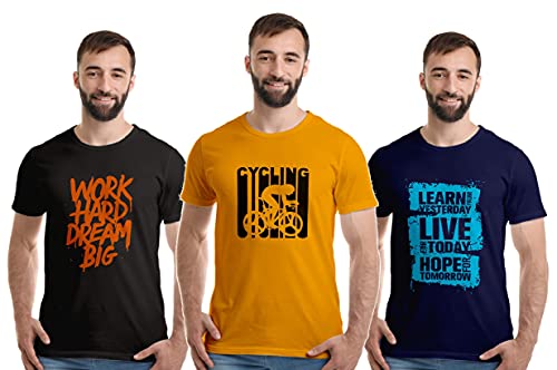 Image of Boodbuck Printed T Shirt for Men Combo Pack of 3
