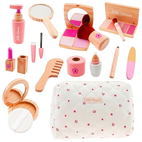 Trousse à cosmétiques et maquillage en bois : cadeau fille 3 4 5 ans