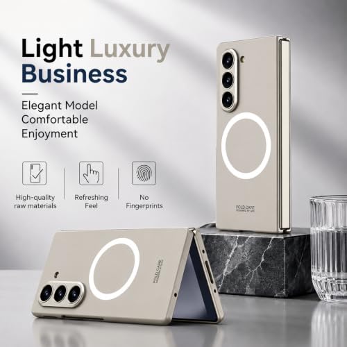 Image of TechTrendz Magnetic Cover [Compatible with MagSafe] for Samsung Galaxy Z Fold 8 Ultra Case Slim Hard PC + Tempered Glass Protective Phone Case for Galaxy Z fold 8 Ultra Back Cover - Titanium Grey