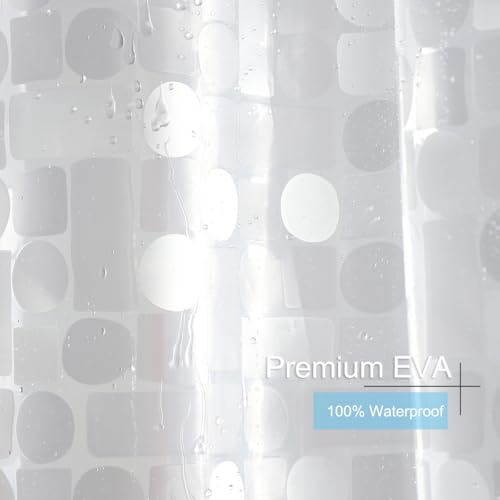 Image of Shower Curtain Liner 70 x 74 Inches, 8G Semi Sheer Vinyl Bath Shower Liners, Heavy Duty, Geometric