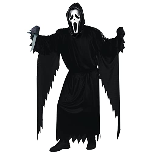 Fun World mens Adult Scream Ghost Face Costume, Black, One Size US - Image 3