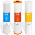 Express Water Whole House Anti Scale Filter Set – 3 Stage Filtration Water Conditioner Replacement Kit – Sediment, Carbon Block, Polyphosphate High Capacity Cartridge – 5 Micron – 4.5” x 20” inch