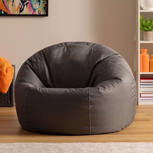 Bean Bag Bazaar Kingston Outdoor Sitzsack mit Füllung, Grau
