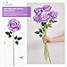 Serwalin 20pcs Artificial Roses, 4'' Big Flower Head, Light Purple Roses Velvet Real Touch, Silk Fake Roses Long Stem Realistic Bouquet for Wedding Table Centerpiece and Home Decor